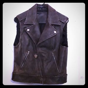 Luella rough edge leather vest.